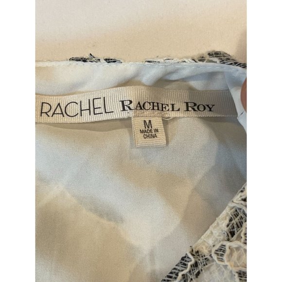 Rachel Rachel Roy Womens Lace Shift Dress Round Neck RD17S290 Gray White Size M - Picture 8 of 10
